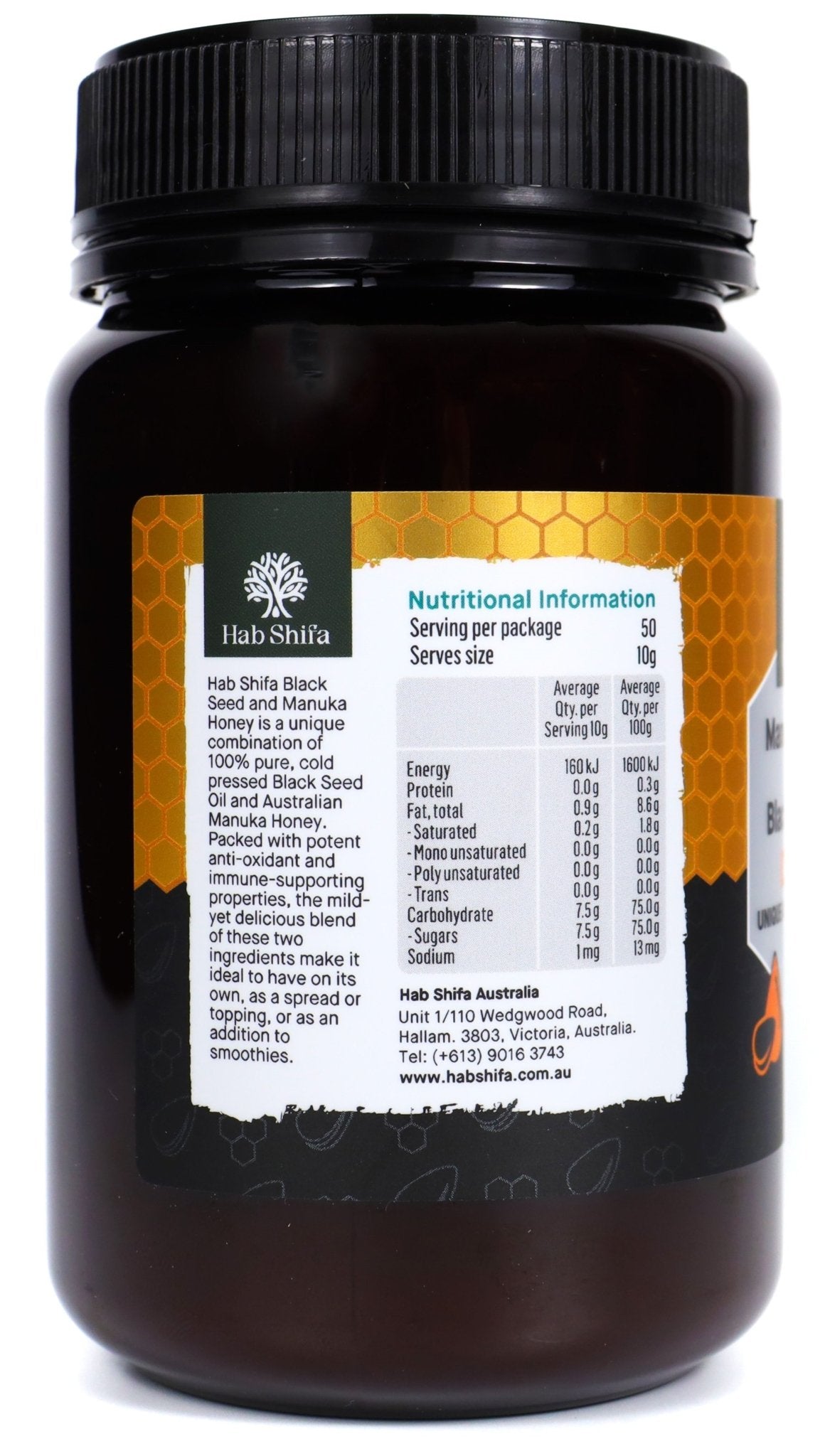 Manuka Honey (MGO 30+) with Black Seed Oil 500g - Hab Shifa